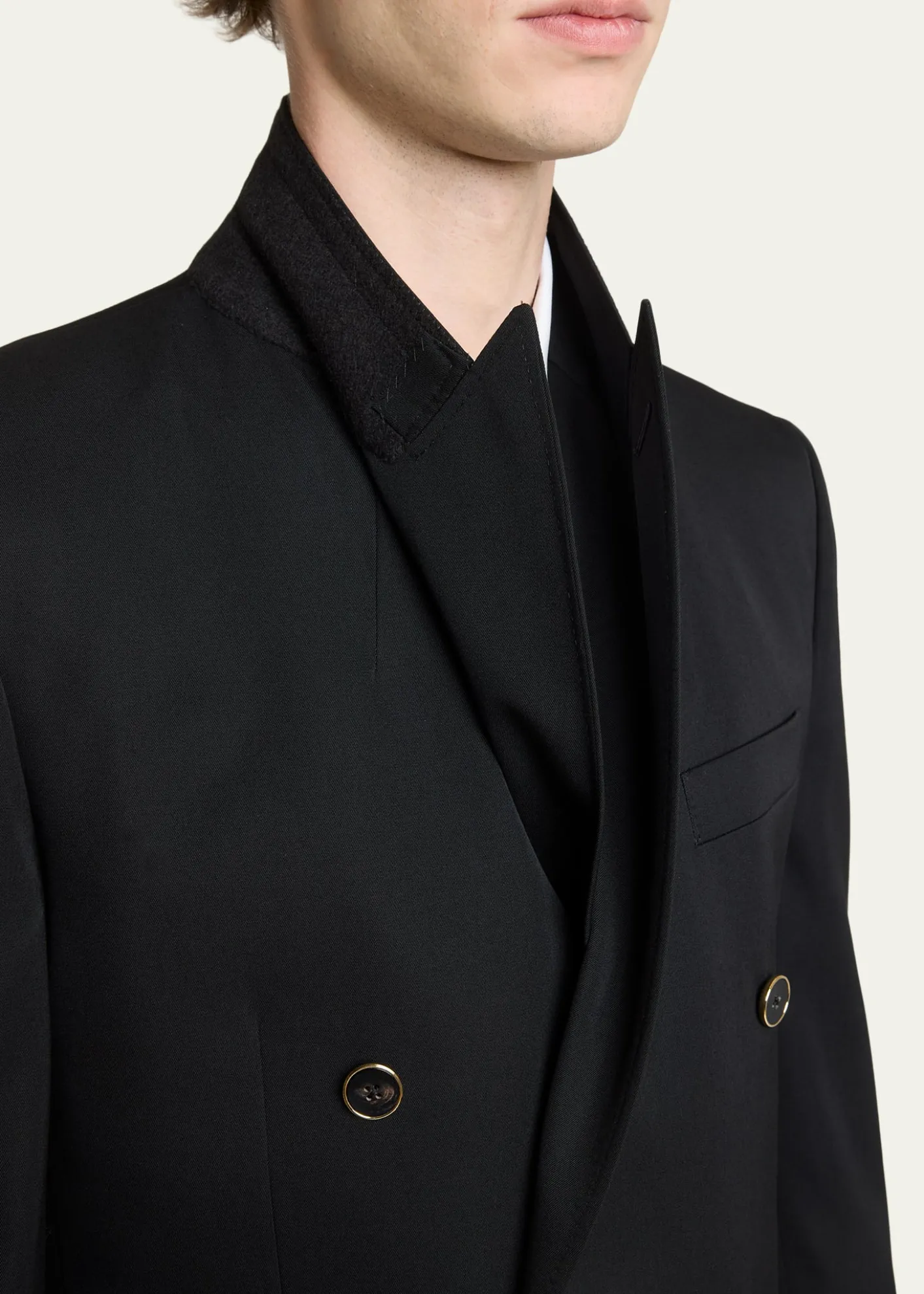 GivenchyMen's Wool Gabardine Double-Breasted Jacket