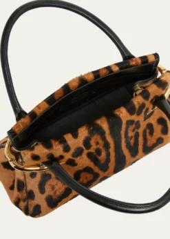 GivenchyMini Pinch Leopard Pony-Effect Top-Handle Bag