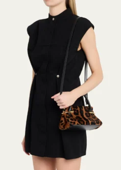 GivenchyMini Pinch Leopard Pony-Effect Top-Handle Bag