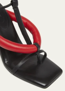 Givenchy95mm Boudoir Leather Thong Sandals