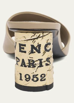 Givenchy65mm Logo Heel Leather Mule Sandals