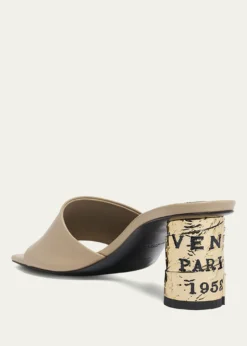 Givenchy65mm Logo Heel Leather Mule Sandals