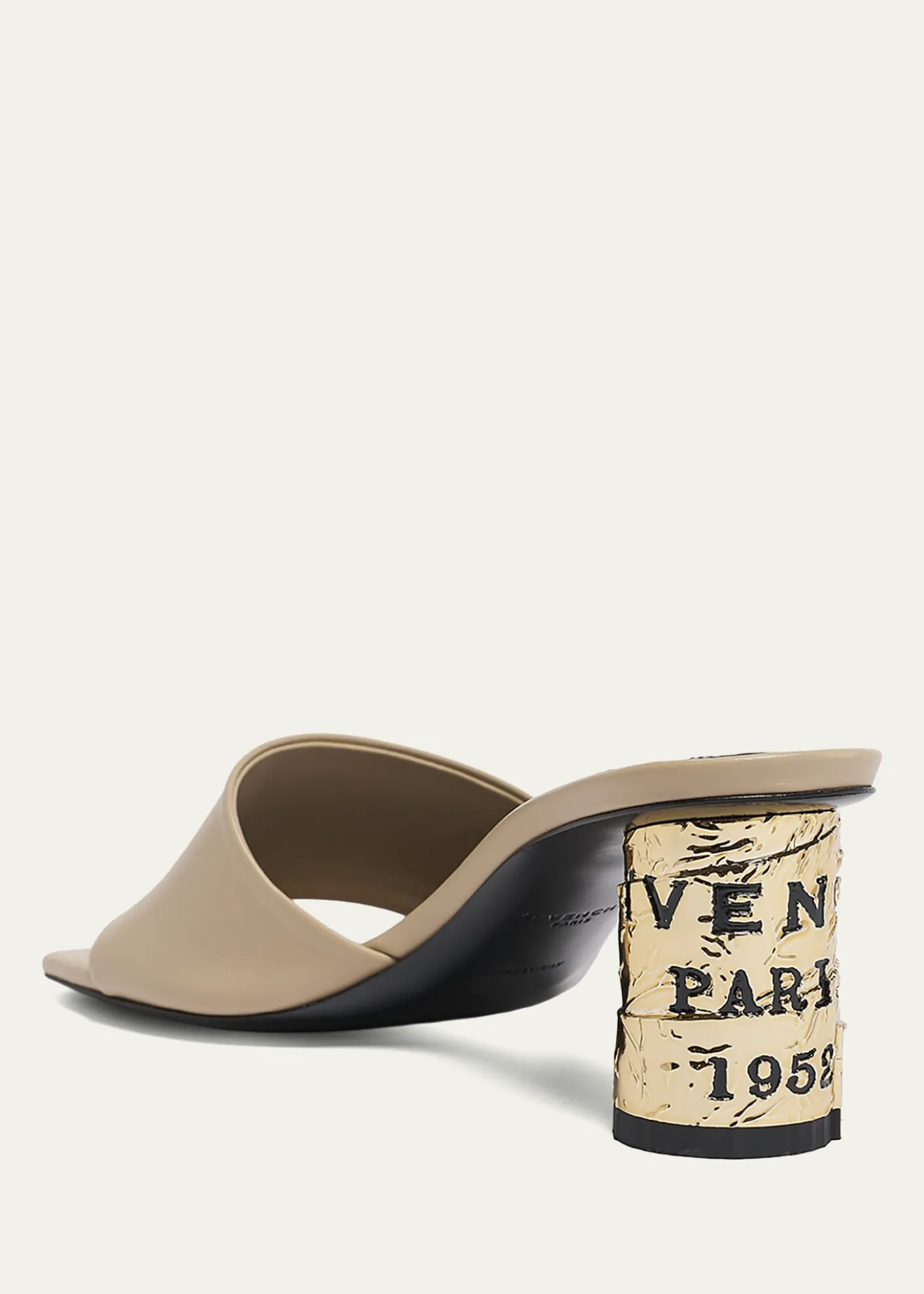 Givenchy65mm Logo Heel Leather Mule Sandals