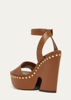 Givenchy95mm Platform Leather Clog Sandals