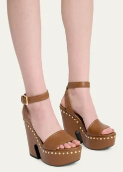 Givenchy95mm Platform Leather Clog Sandals