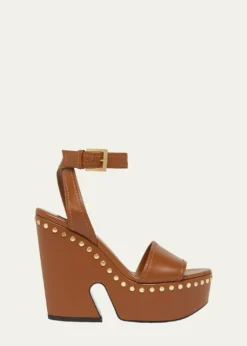 Givenchy95mm Platform Leather Clog Sandals