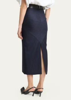 GivenchyPinstripe Wool Pencil Midi Skirt