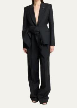GivenchyPleated Wool-Mohair Tuxedo Pants