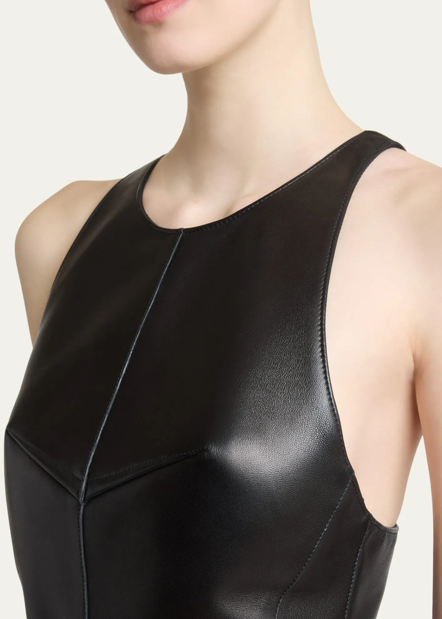 GivenchyRacerback Mini Leather Dress