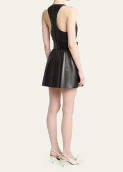 GivenchyRacerback Mini Leather Dress