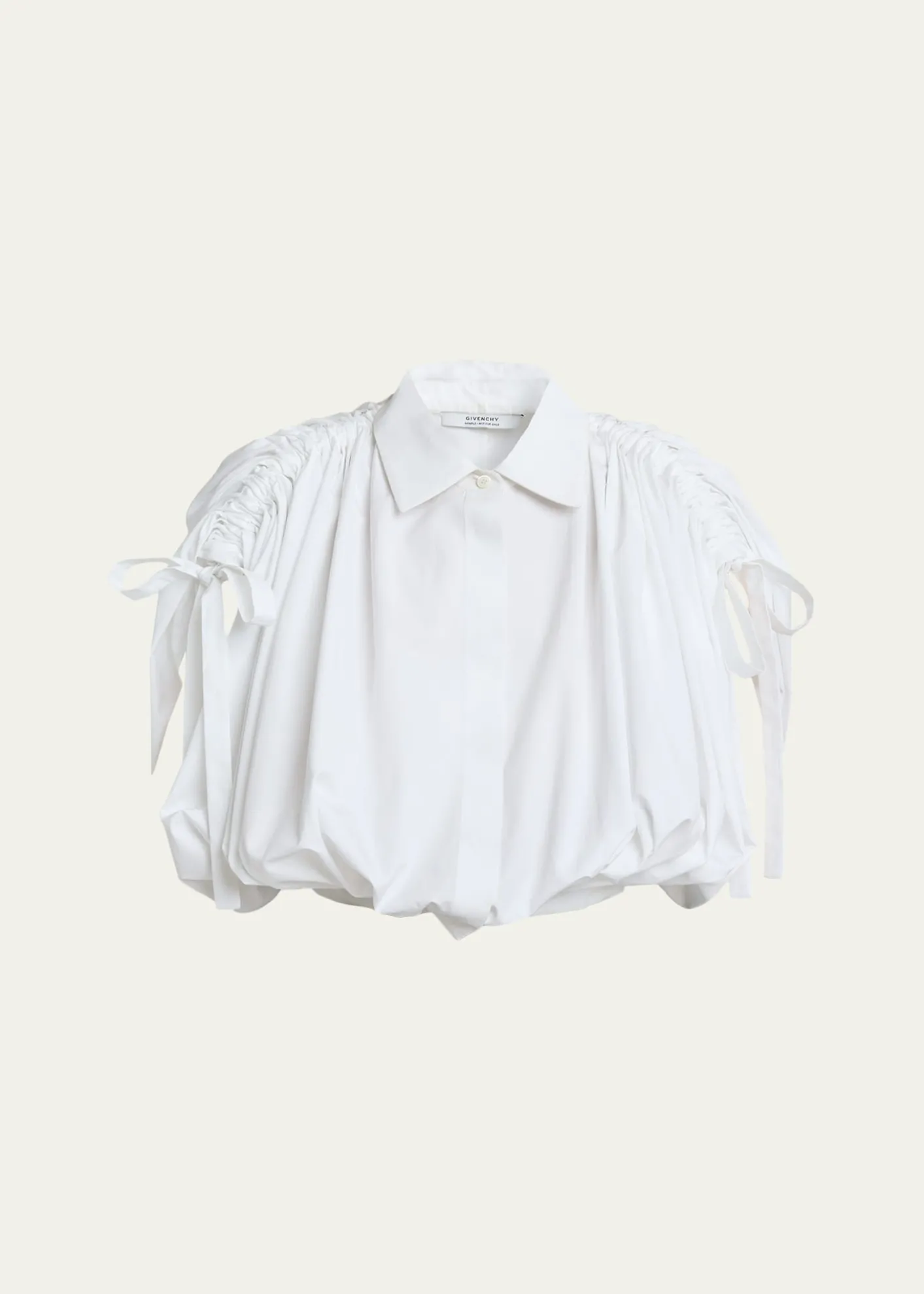 GivenchyRuched Cotton-Poplin Crop Collared Bubble Shirt