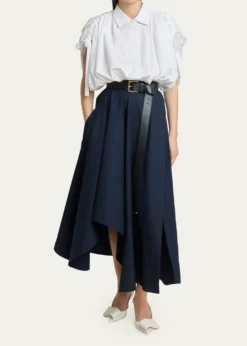GivenchyRuched Cotton-Poplin Crop Collared Bubble Shirt