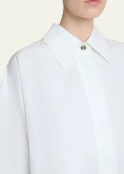 GivenchyShort-Sleeve Cotton Poplin Button-Down Shirt