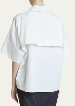 GivenchyShort-Sleeve Cotton Poplin Button-Down Shirt
