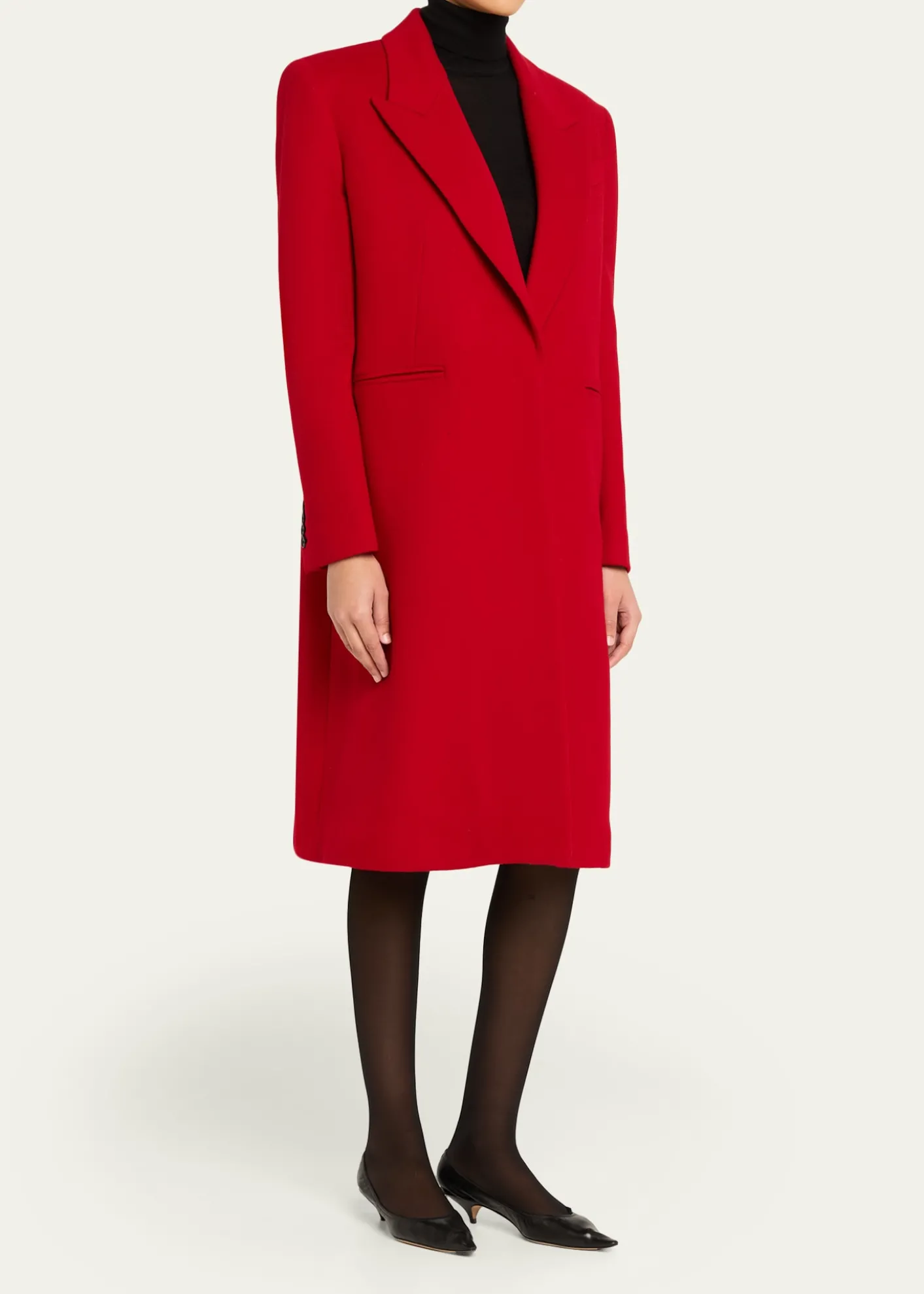 GivenchySingle-Breasted Mid-Length Wool Coat