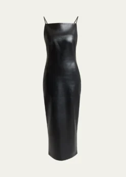 GivenchySliced Midi Leather Dress