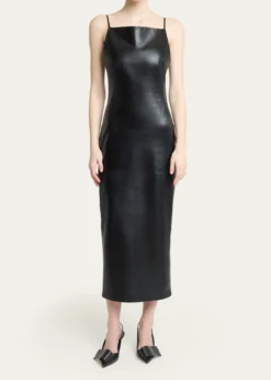 GivenchySliced Midi Leather Dress