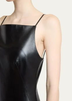 GivenchySliced Midi Leather Dress