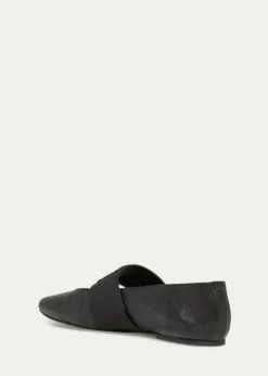 GivenchySliced Square Textured Leather Square-Toe Ballerina Flats
