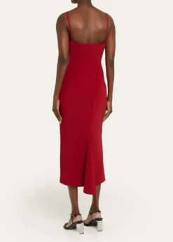 GivenchySquare-Neck Sleeveless Midi Dress