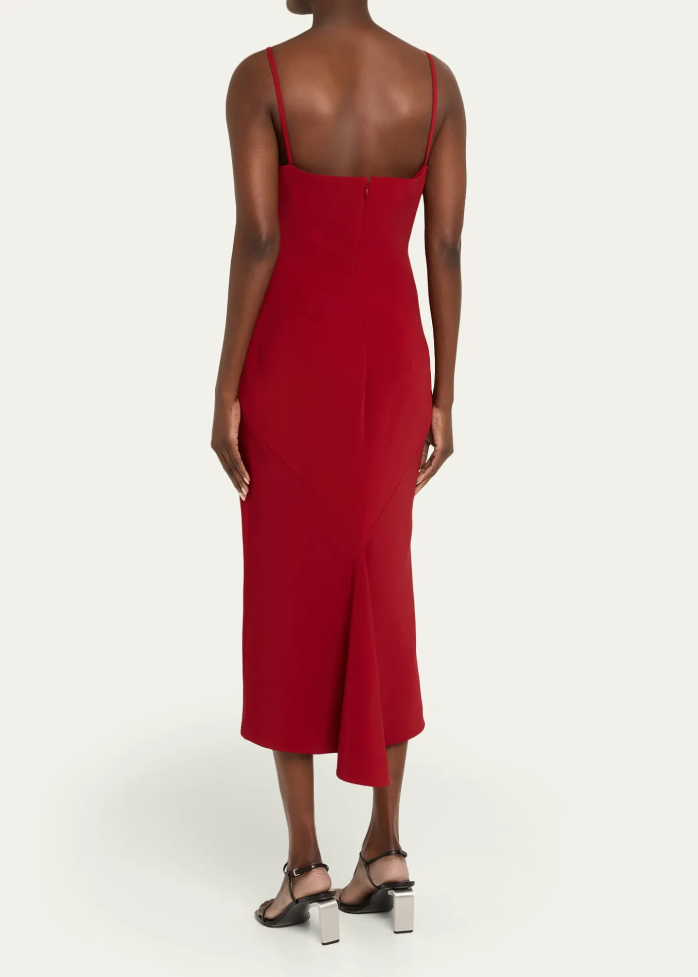 GivenchySquare-Neck Sleeveless Midi Dress