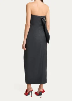 GivenchyStrapless Bow Bustier Slit Midi Dress