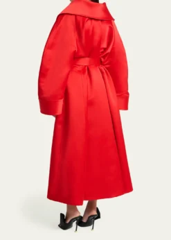 GivenchyVoluminous Belted Silk Coat