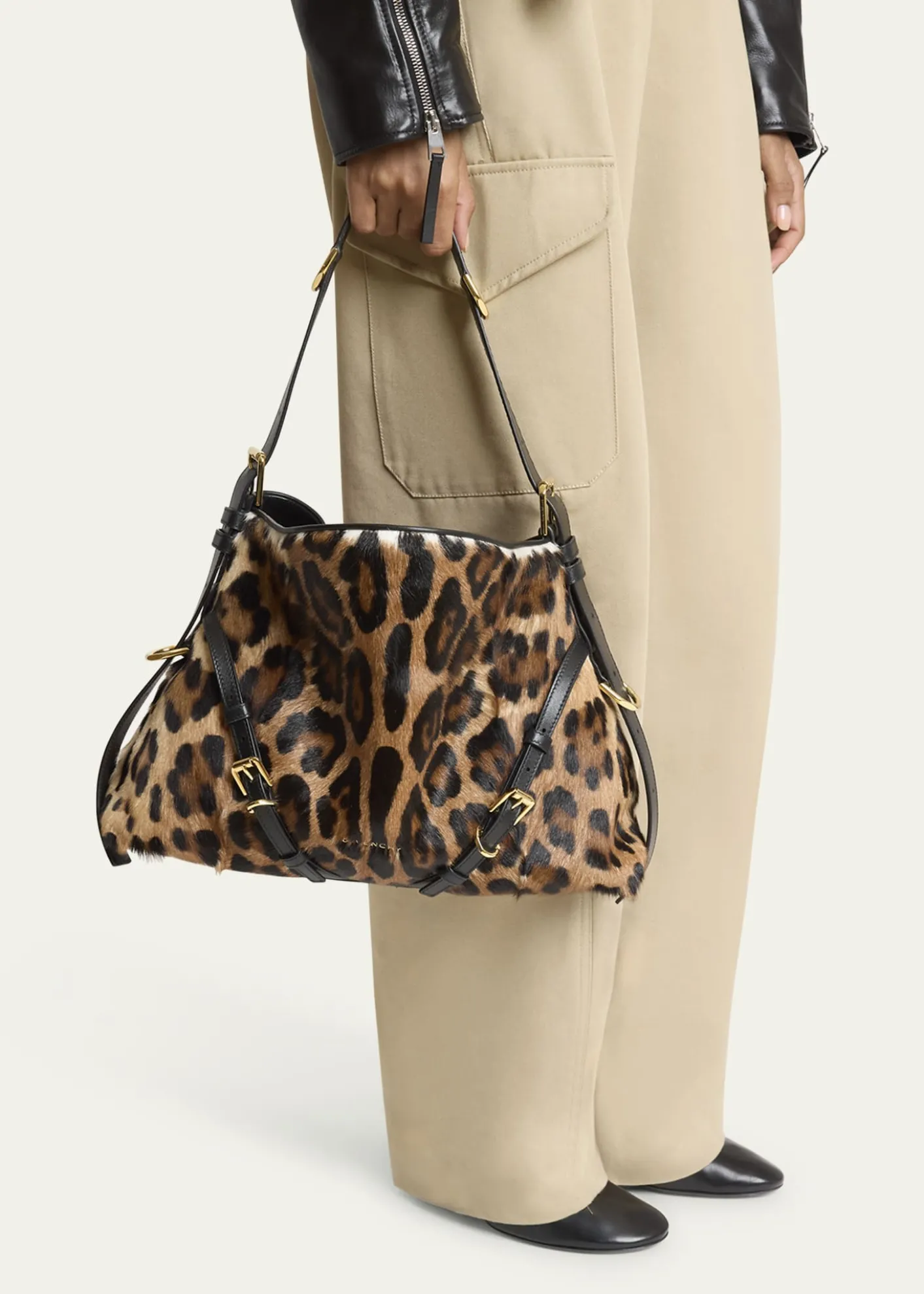 GivenchyVoyou Medium Leopard-Print Goat Hair Shoulder Bag