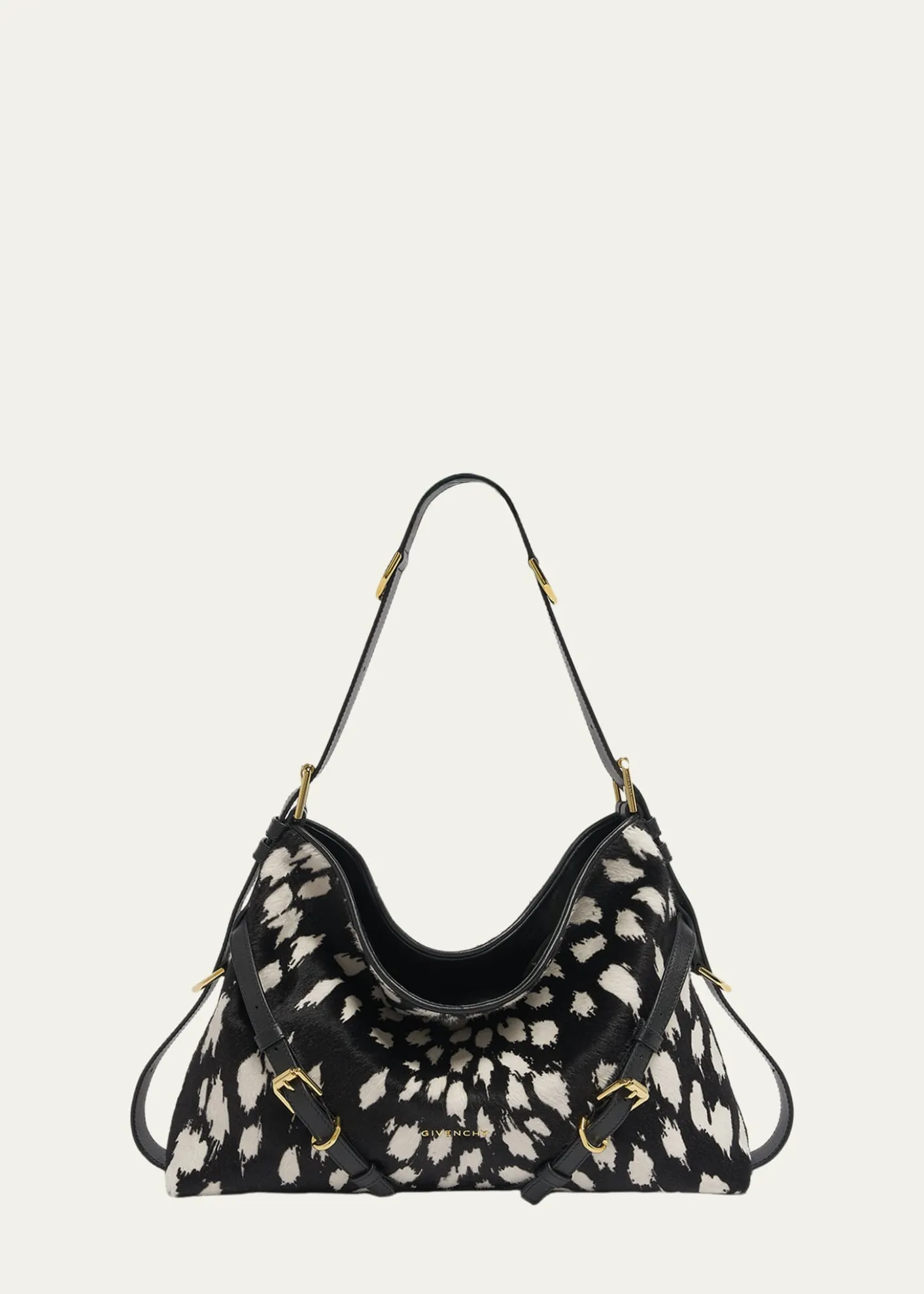 GivenchyVoyou Medium Snow Leopard-Print Calf Hair Shoulder Bag