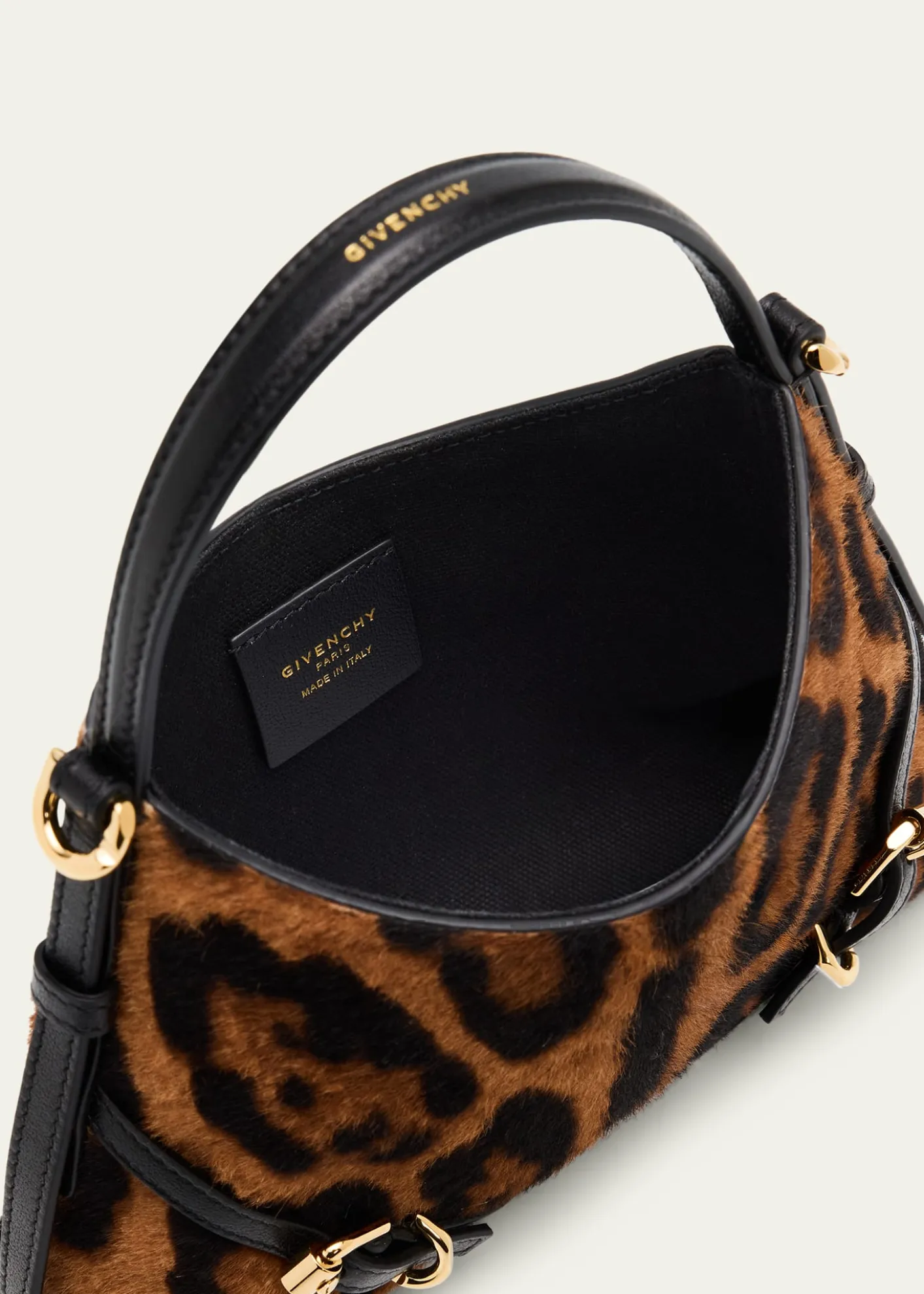 GivenchyVoyou Nano Leopard-Print Ponyhair Top-Handle Bag