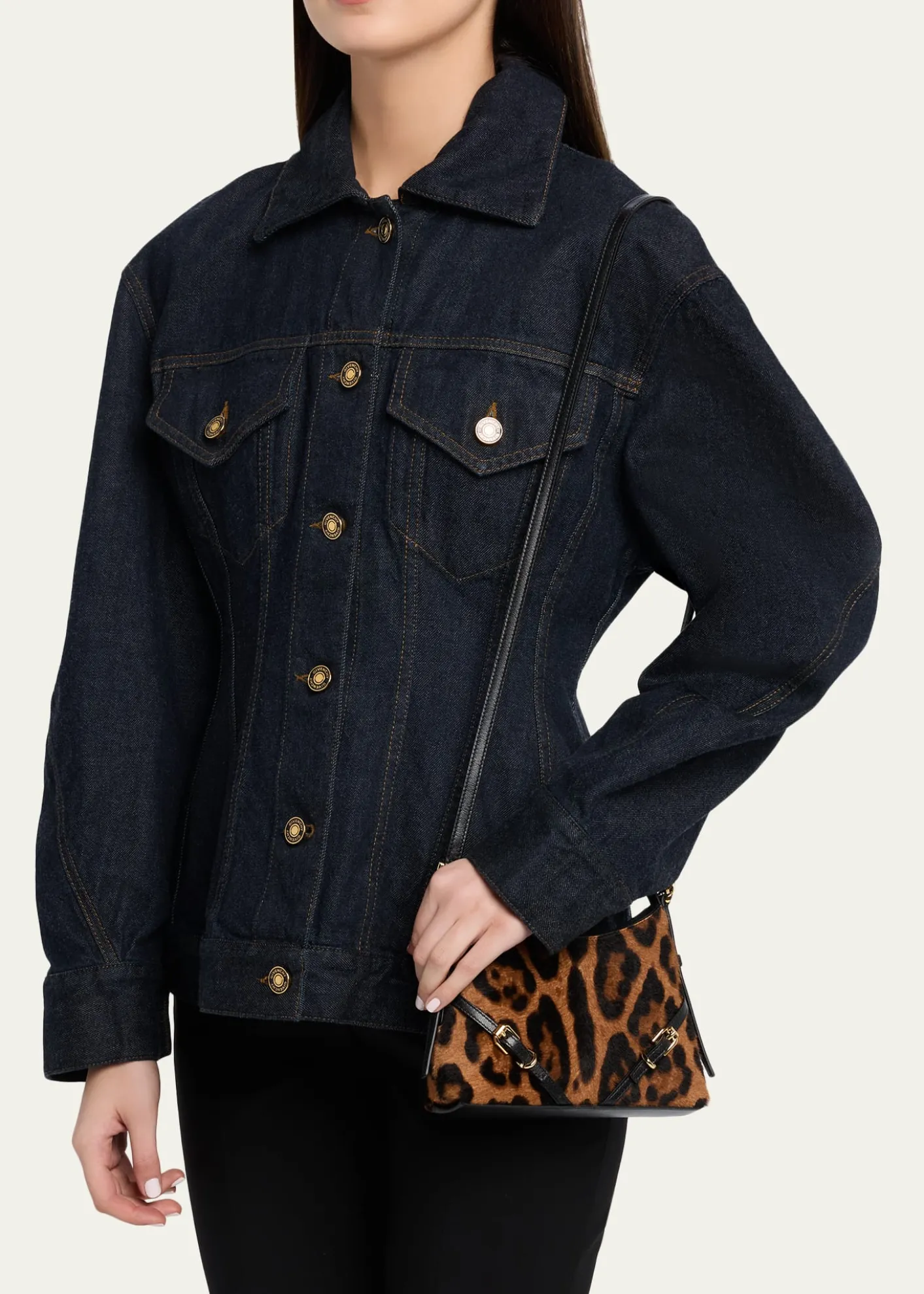 GivenchyVoyou Nano Leopard-Print Ponyhair Top-Handle Bag
