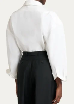 GivenchyWide-Collar Cotton Poplin Oversized Shirt