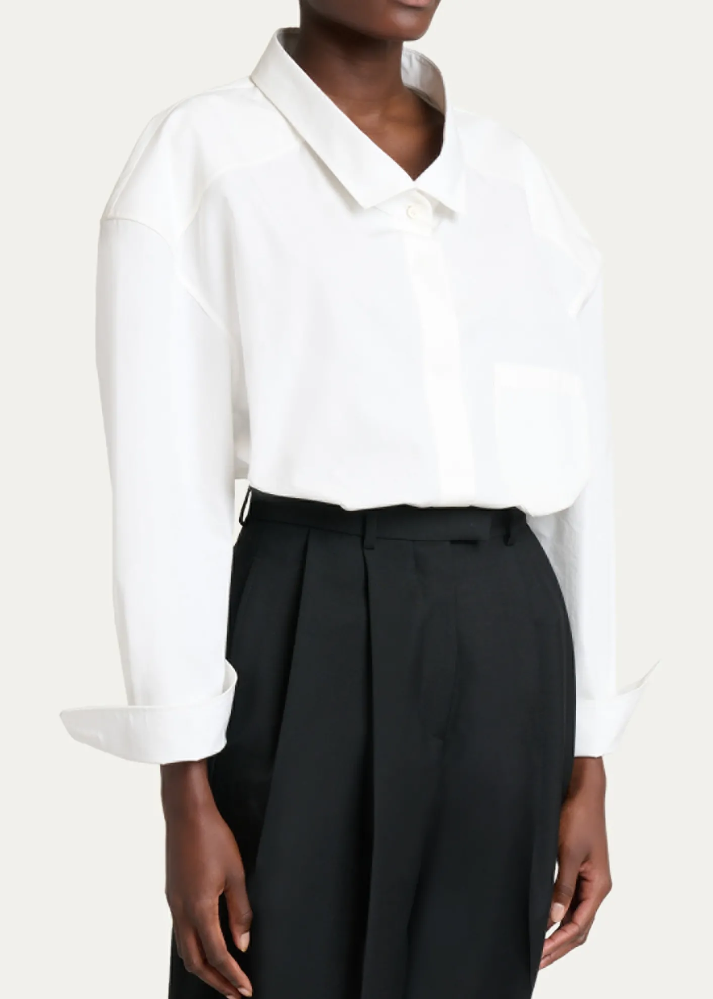 GivenchyWide-Collar Cotton Poplin Oversized Shirt