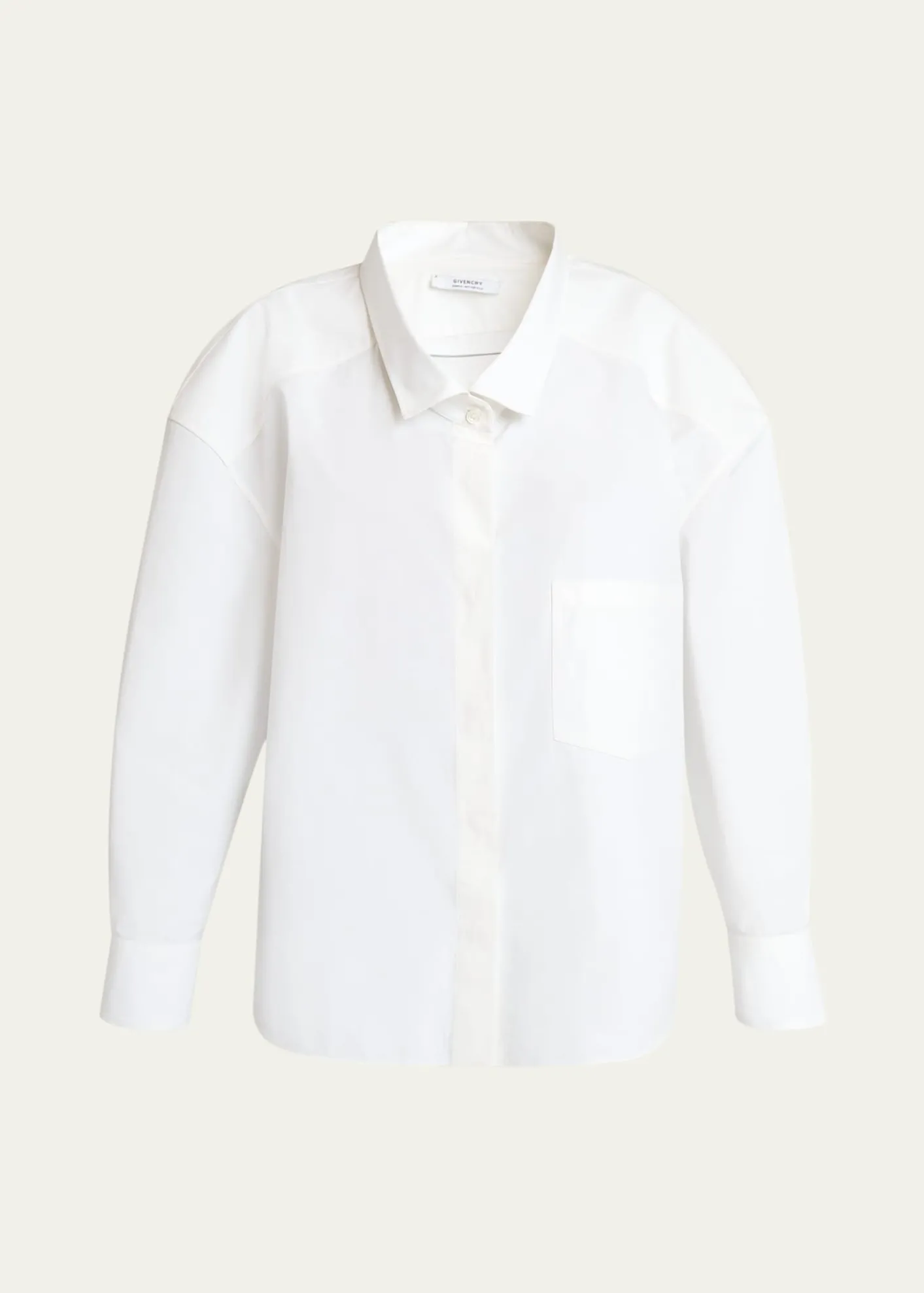 GivenchyWide-Collar Cotton Poplin Oversized Shirt