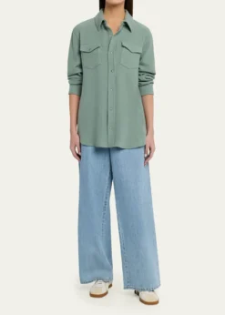 God's True CashmereCashmere Button-Front Shirt