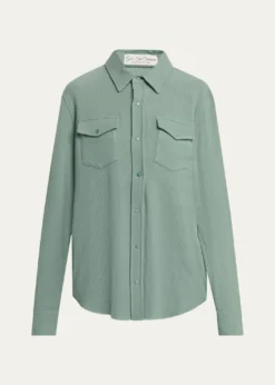 God's True CashmereCashmere Button-Front Shirt