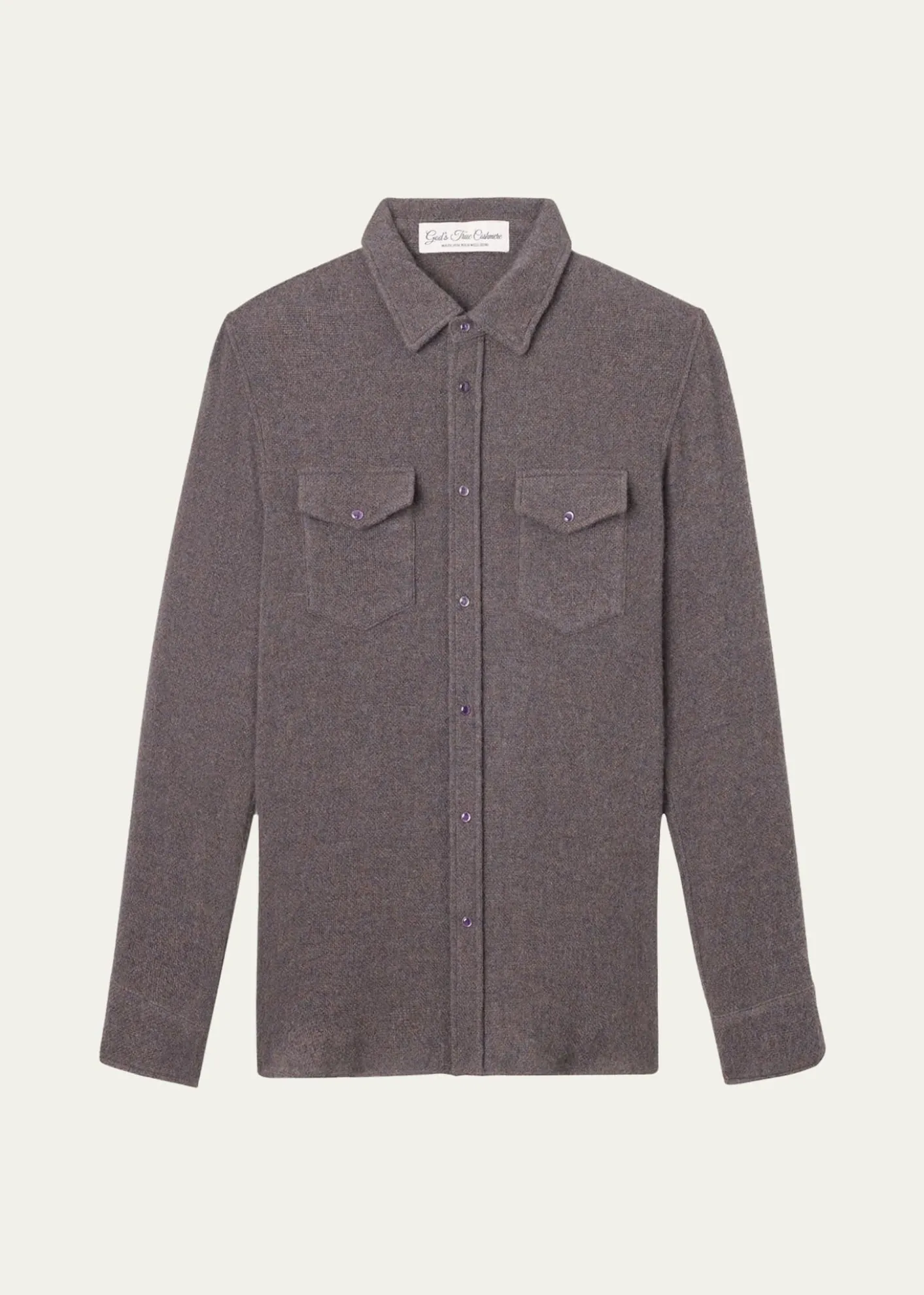 God's True CashmereCashmere Two-Pocket Amethyst Button-Down Shirt