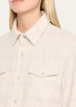 God's True CashmereClarity Ombre Plaid Cashmere Flannel Shirt