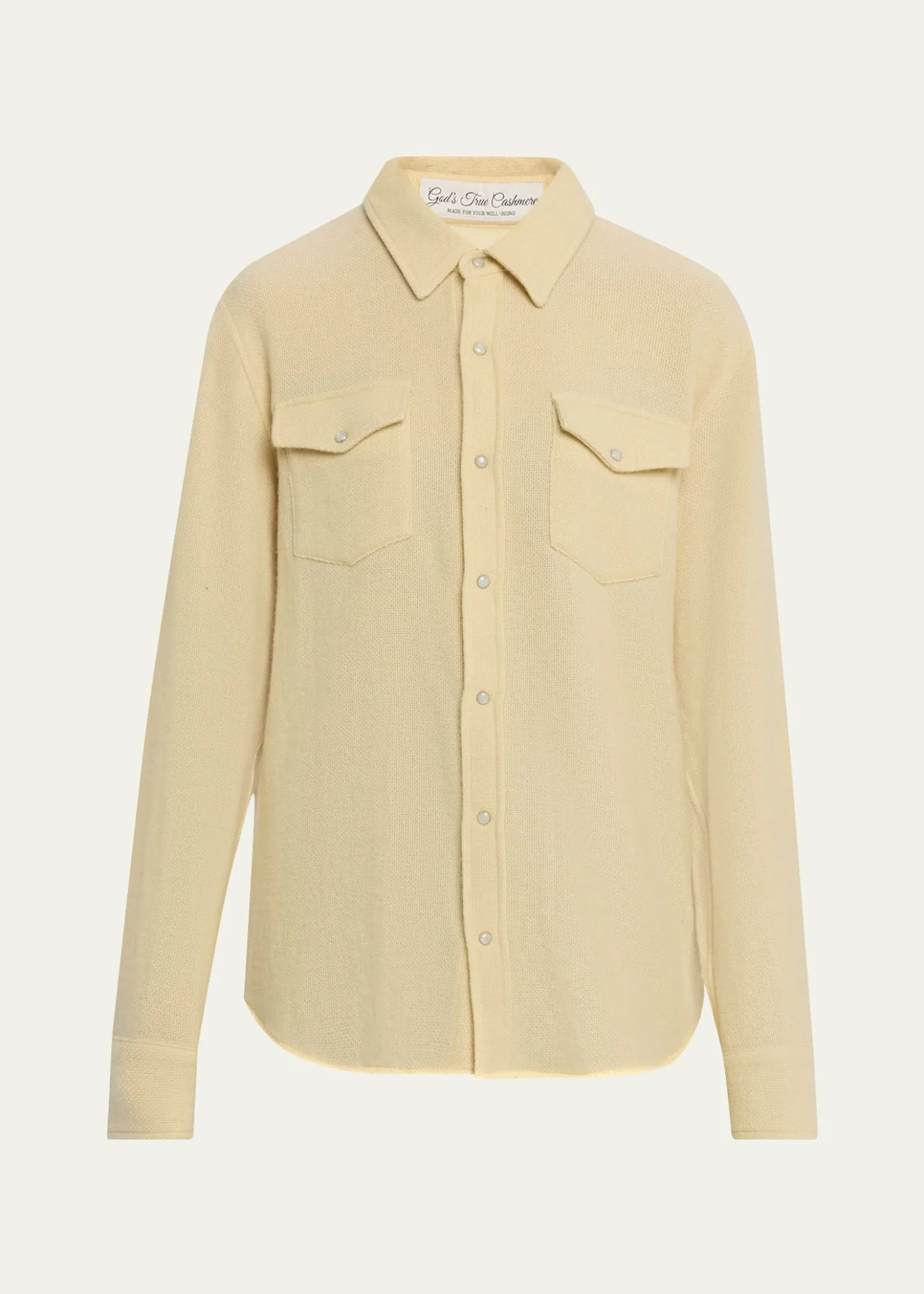 God's True CashmereDaffodil Solid Cashmere Button-Front Shirt