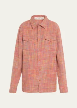 God's True CashmereFlower Space Dye Tartan Cashmere Shirt Jacket