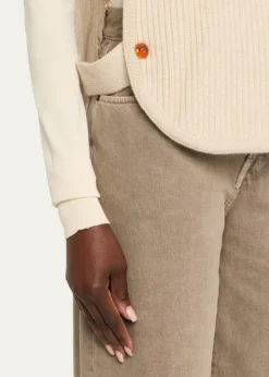 God's True CashmereMelange Cashmere Rib Hooded Vest