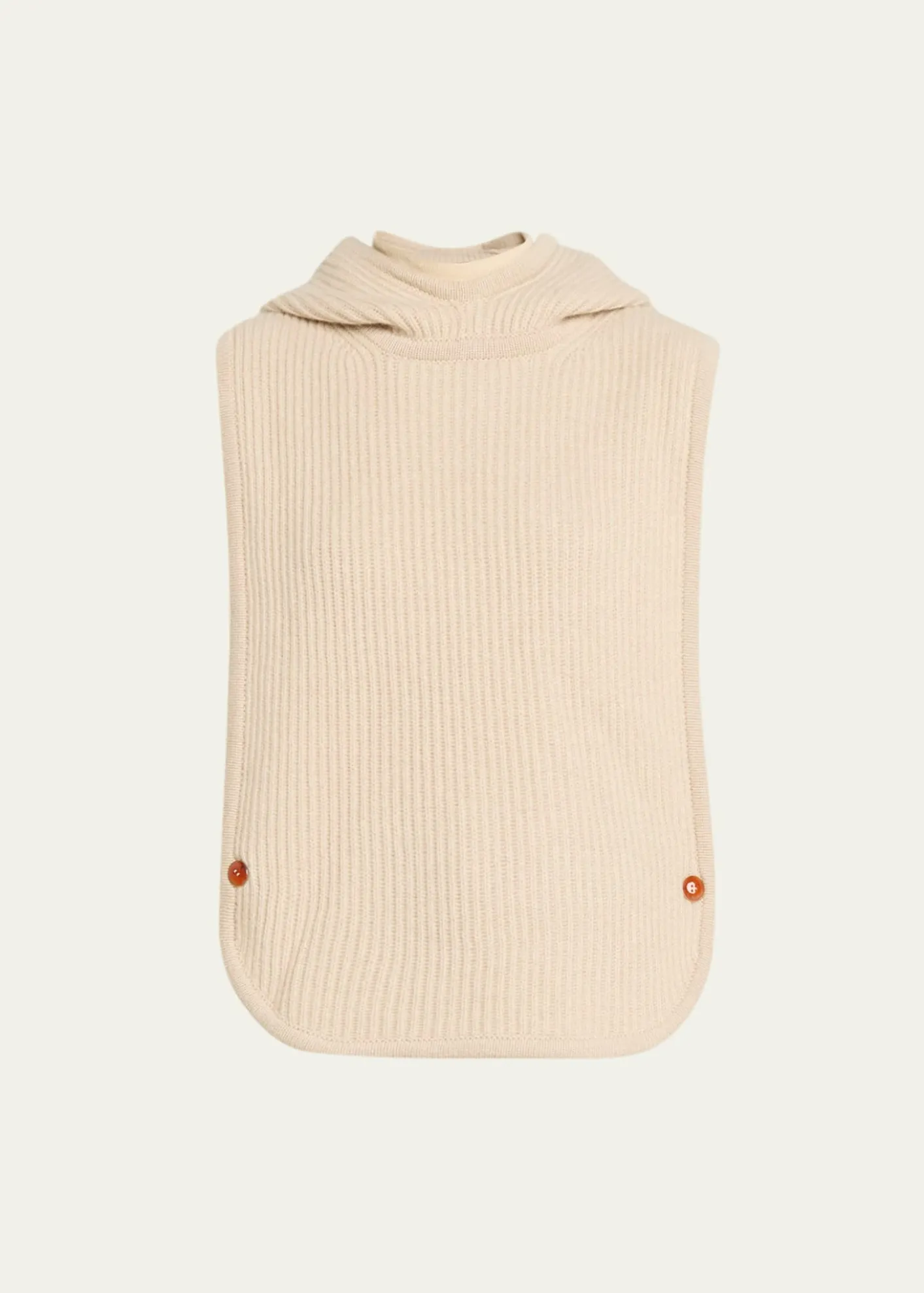 God's True CashmereMelange Cashmere Rib Hooded Vest