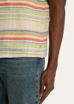 God's True CashmereMen's Multi-Stripe Cashmere Gauze Sport Shirt