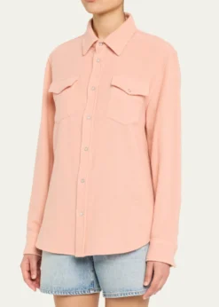 God's True CashmerePeach Blush Cashmere Button-Down Shirt