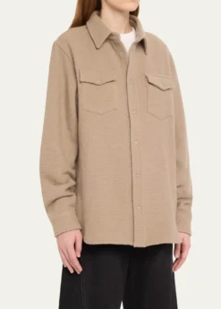 God's True CashmereSmoke Waffle Cashmere Shirt Jacket