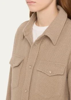 God's True CashmereSmoke Waffle Cashmere Shirt Jacket