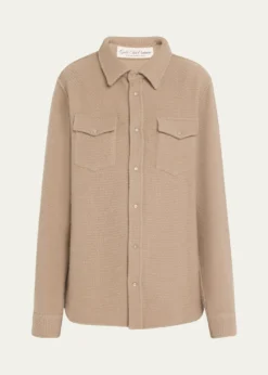 God's True CashmereSmoke Waffle Cashmere Shirt Jacket