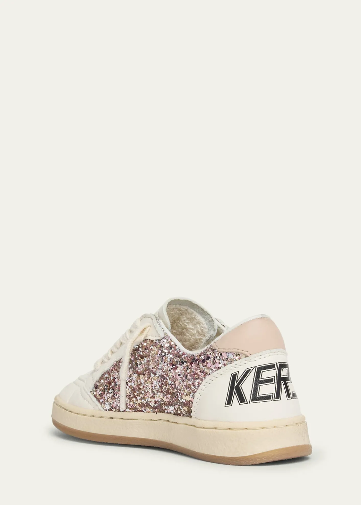 Golden GooseGirl's Ball Star Glitter and Leather Sneakers, Baby/Toddlers