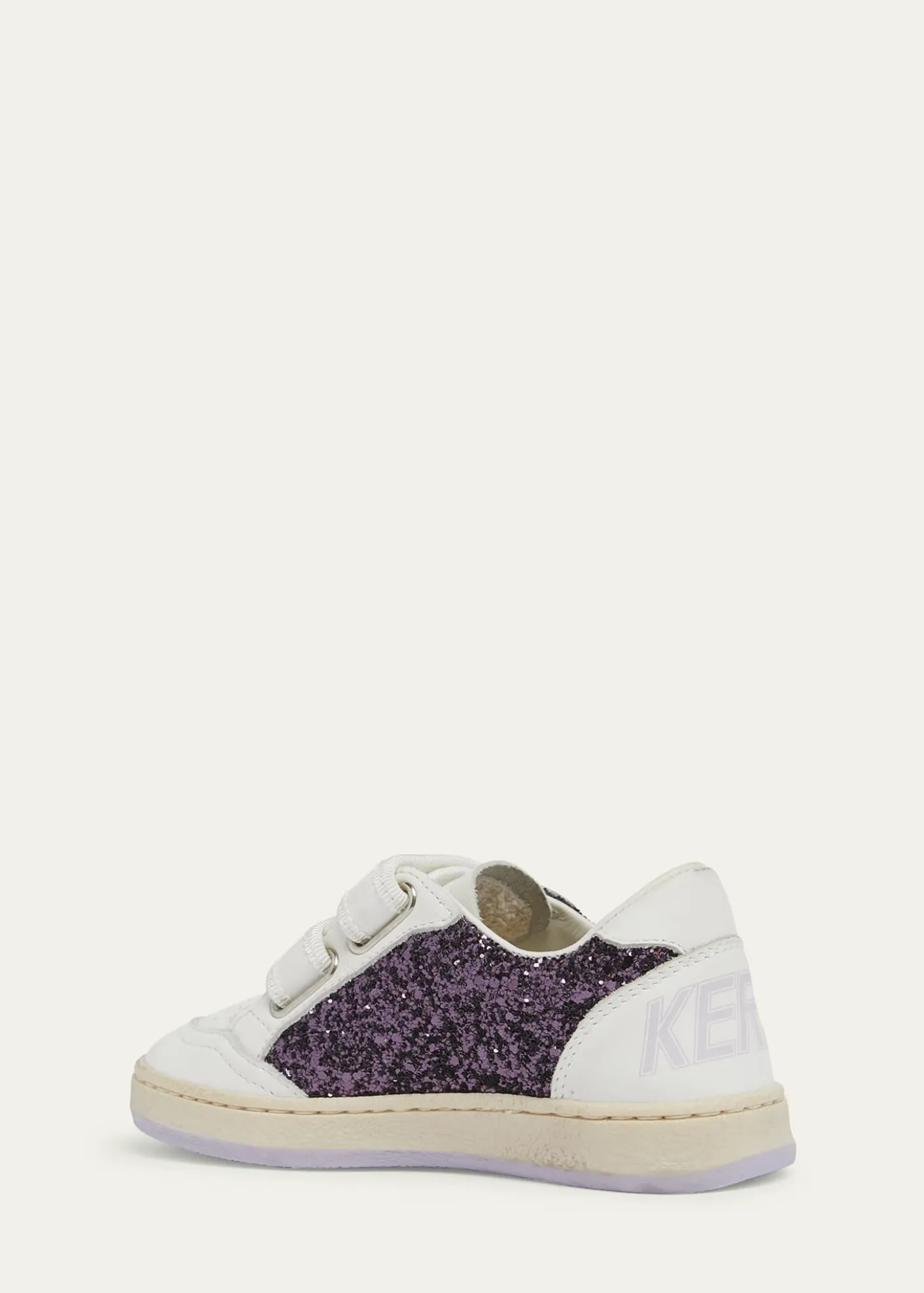 Golden GooseGirl's Ballstar Grip-Strap Glitter Leather Sneakers, Baby/Toddler