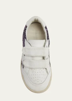 Golden GooseGirl's Ballstar Grip-Strap Glitter Leather Sneakers, Baby/Toddler